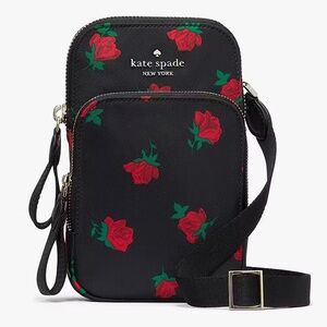 Kate Spade Chelsea Rose Toss North South Crossbody Bag Black